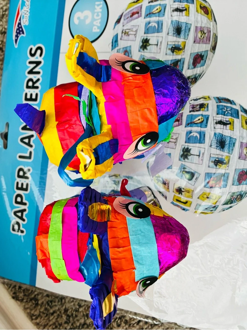 Colorful Mini Piñata Pair - Rainbow Fiesta Decor